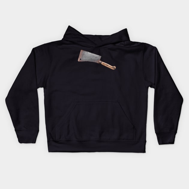 Isolated Meat Cleaver Or Hatchet Kids Hoodie by mrdoomits